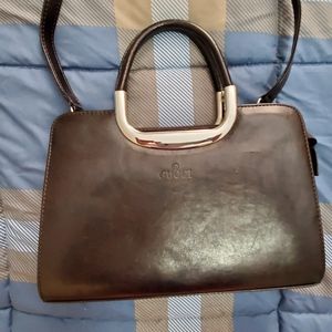 Brown satchel purse
